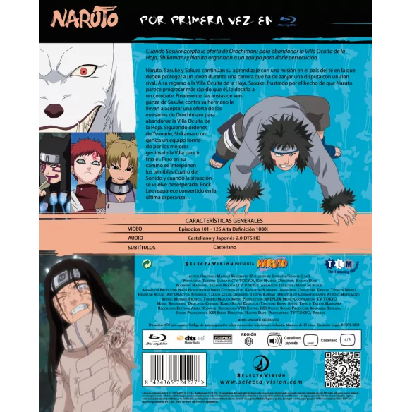 Naruto Box 5 Episodios 101 A 125 Bd