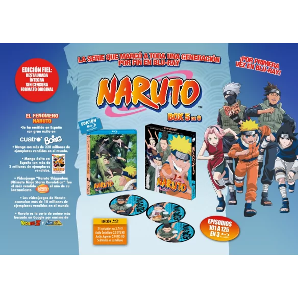 Naruto Box 5 Episodios 101 A 125 Bd