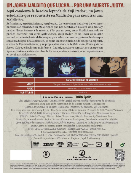 Jujutsu Kaisen Temporada 1 Parte 1 Episodios del 1 al 12