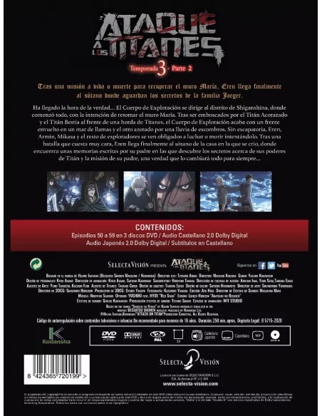 Ataque A Los Titanes Temporada 3 - Parte 2 Dvd