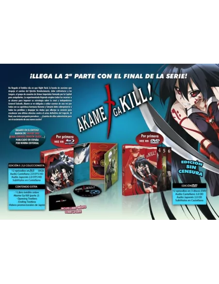 Akame Ga Kill Episodios 13 A 24. Bluray Edición Coleccionistas