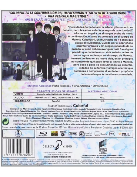 Colorful: Ed. Digibook Bd + Dvd + Libro +extras