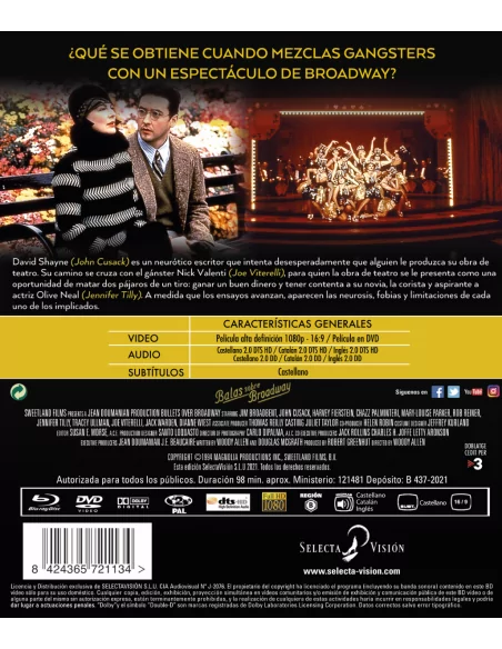 Balas Sobre Broadway (woody Allen 1994) Bd + Dvd (combo)