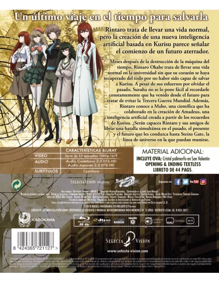 Steins Gate Zero Episoidos 1 A 23 + Ova  Bluray Edición Coleccionistas.