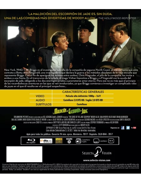 La MaldiciÓn Del EscorpiÓn De Jade (woody Allen 2001)  Bd + Dvd (combo)