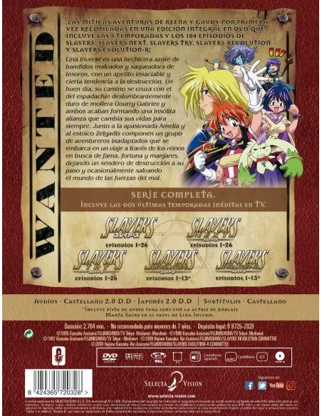 Slayers Serie Completa Episodios 1 A 104 - Dvd