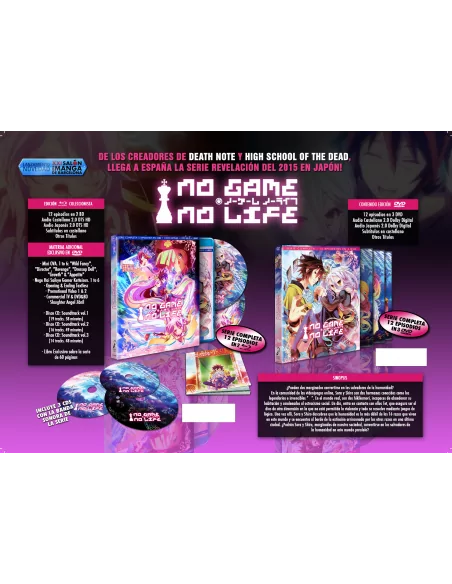 No Game No Life - Serie Completa 12 Episodios En 3 Dvd