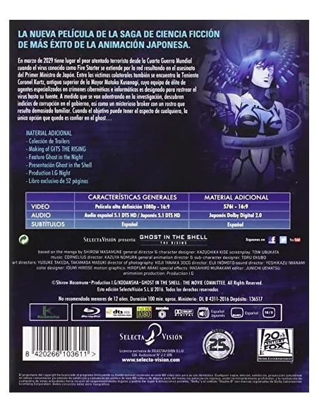 Ghost In The Shell La Nueva PelÍcula (the Rising).- Edición Coleccionista
