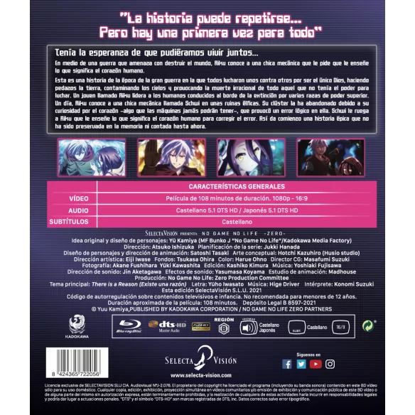 No Game No Life Zero Película Blu-ray