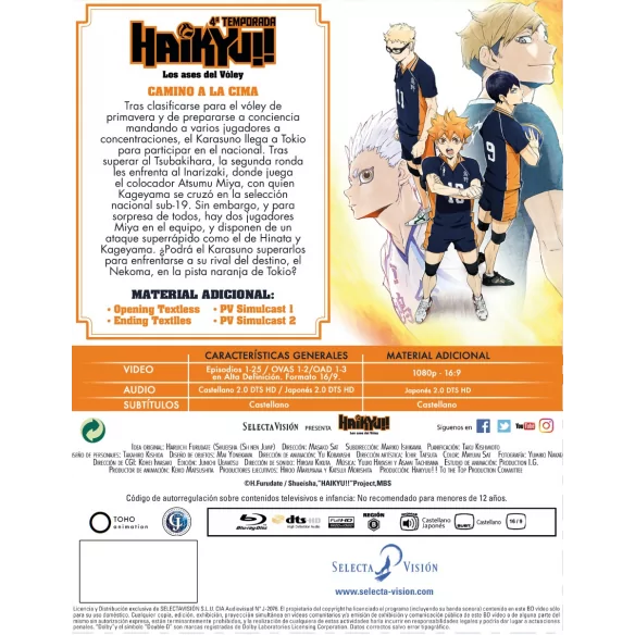 Haikyu Temporada 4 Blu-ray (episoidos...