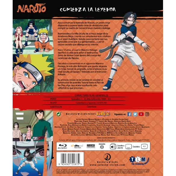 Naruto Box 1 Episodios 1 A 25 Bluray