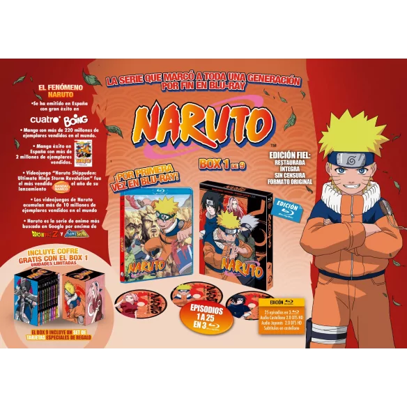 Naruto Box 1 Episodios 1 A 25 Bluray