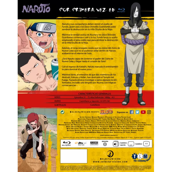 Naruto Box 3 Blu-ray: Episodios 51 A 75