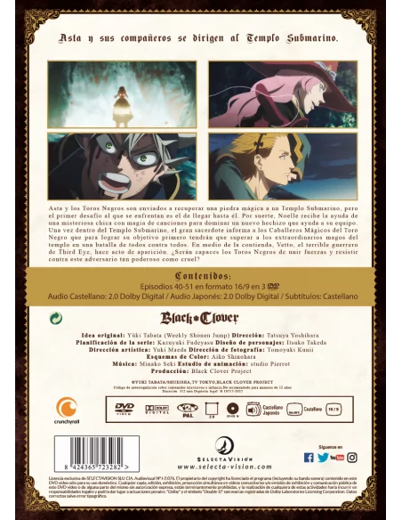 Black Clover Dvd Episodios 40 A 51 (saga Completa Del Templo Submarino)